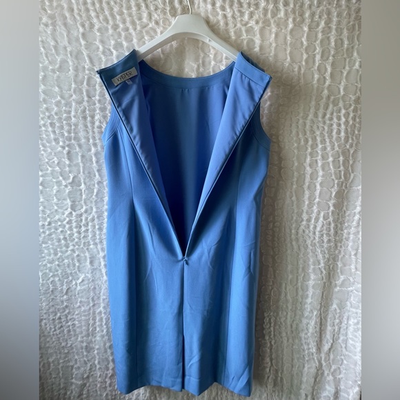 KASPER Powder Blue Sleeveless Sheath Dress. - Picture 6 of 9